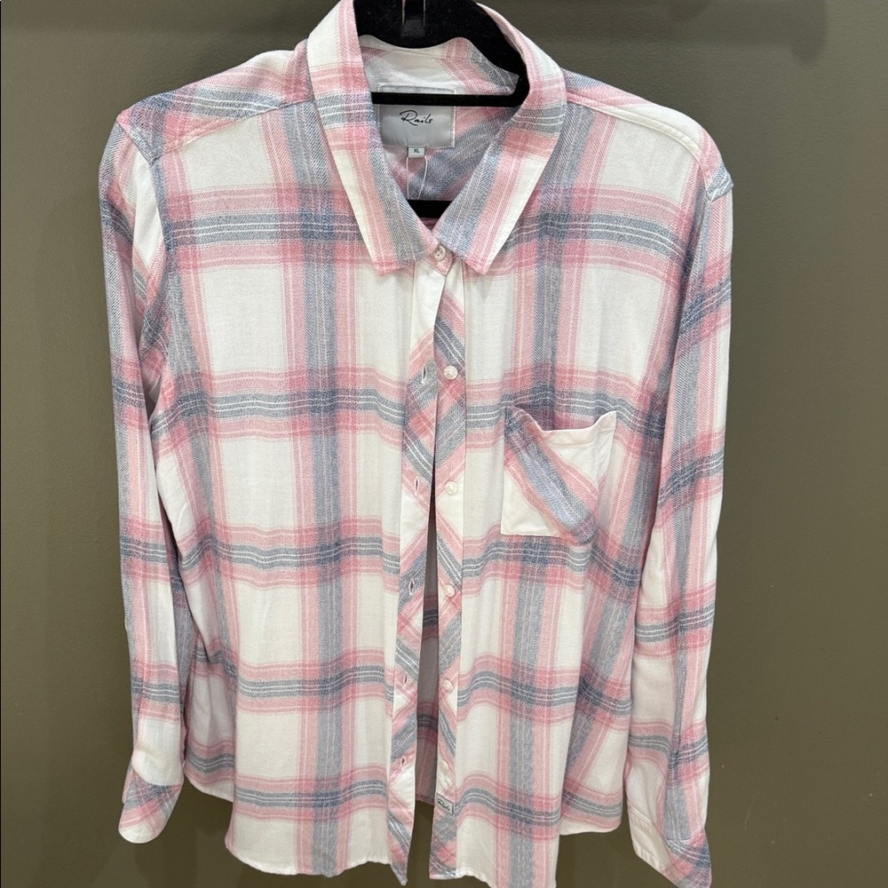 Rails Pink and White Plaid Shirt